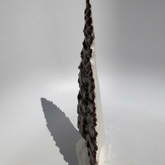 Handpainted Ceramic Christmas Trees 11.5" Mid Century Modern Brown vintage décor - Picture 5 of 5